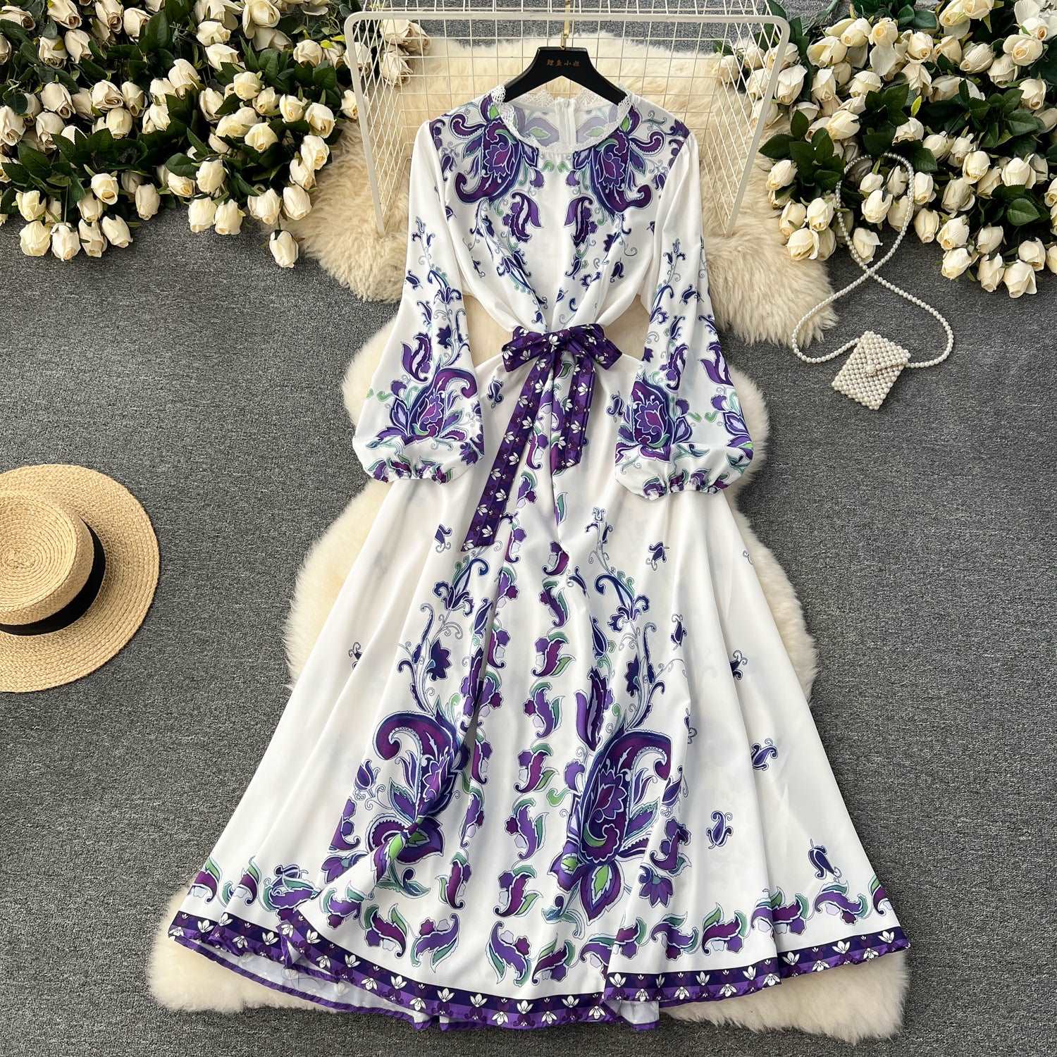 Women's Sweet Vintage Court Style Lace Dress - ChoreGirl
