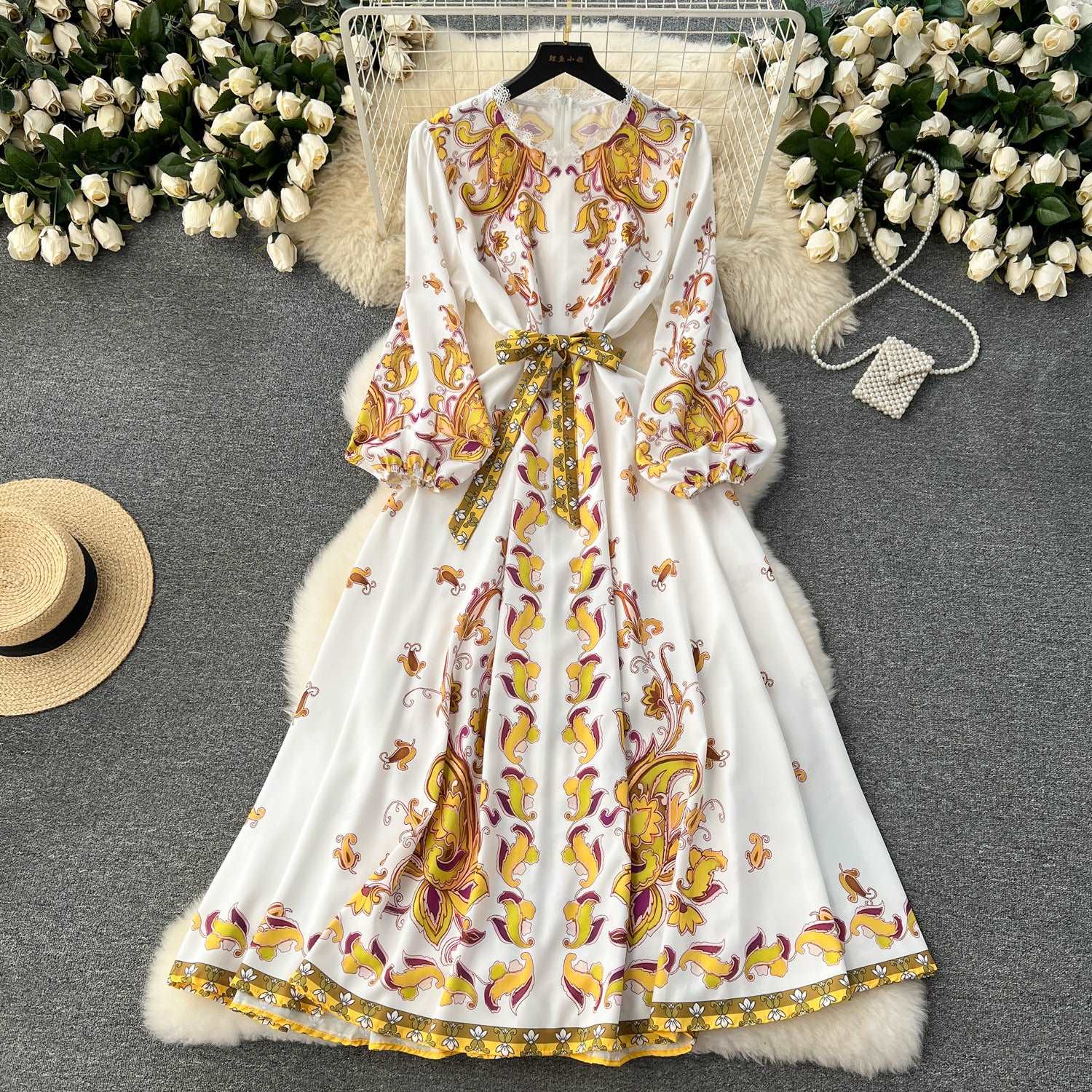 Women's Sweet Vintage Court Style Lace Dress - ChoreGirl