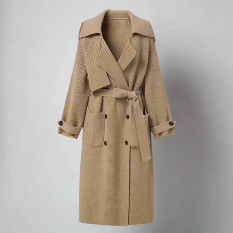 Women's Thick Loose Design Knit Long Cardigan Coat Made of Sheep Wool - ChoreGirl