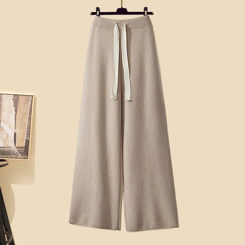 Women's Thick Turtleneck Sweater, Wide Leg Pants and Long Cardigan Outfit Set Pieces - ChoreGirl