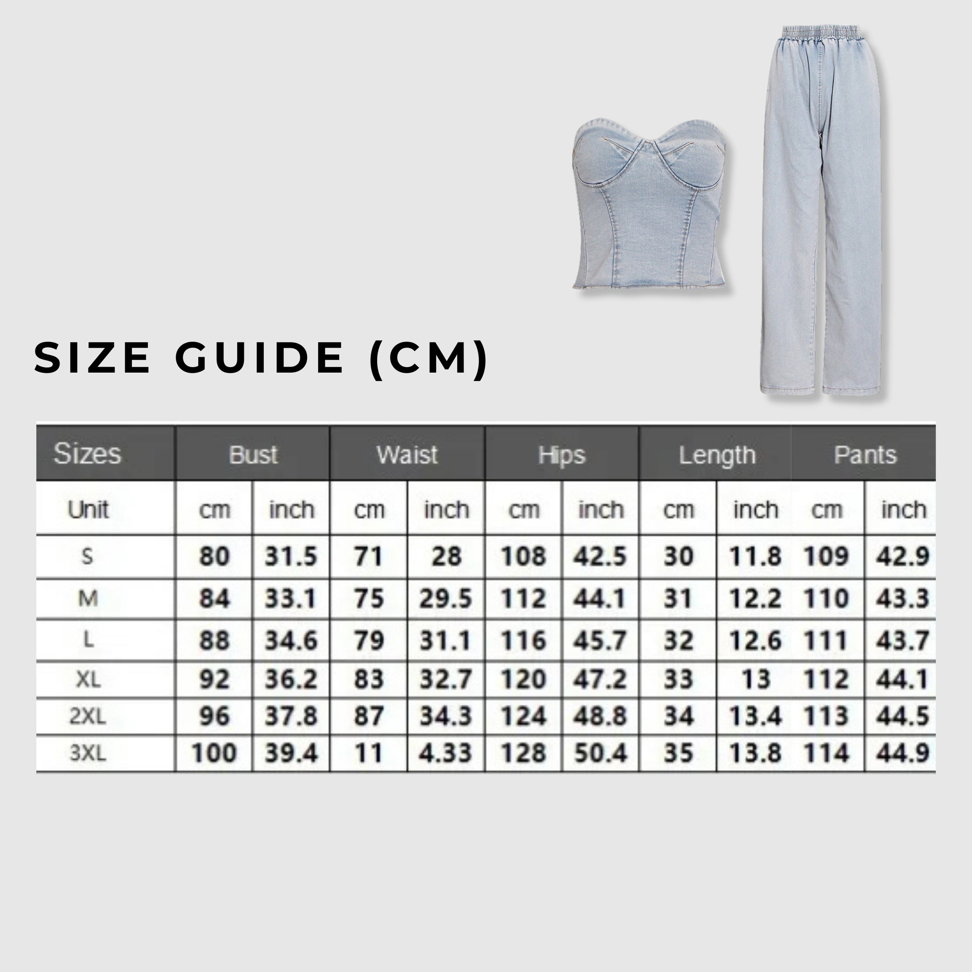 Women's Thin Cotton Denim Style 2-piece Outfit Set - ChoreGirl
