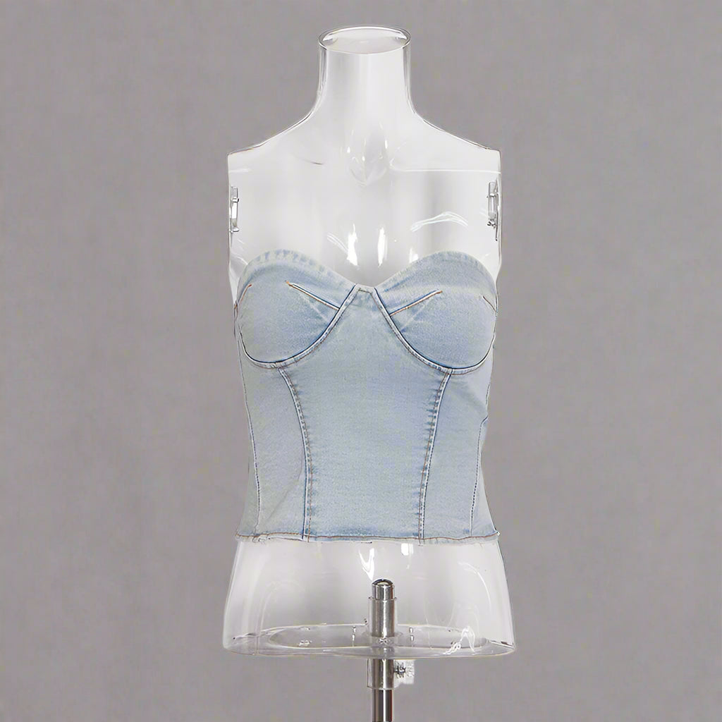 Women's Thin Cotton Denim Style 2-piece Outfit Set - ChoreGirl