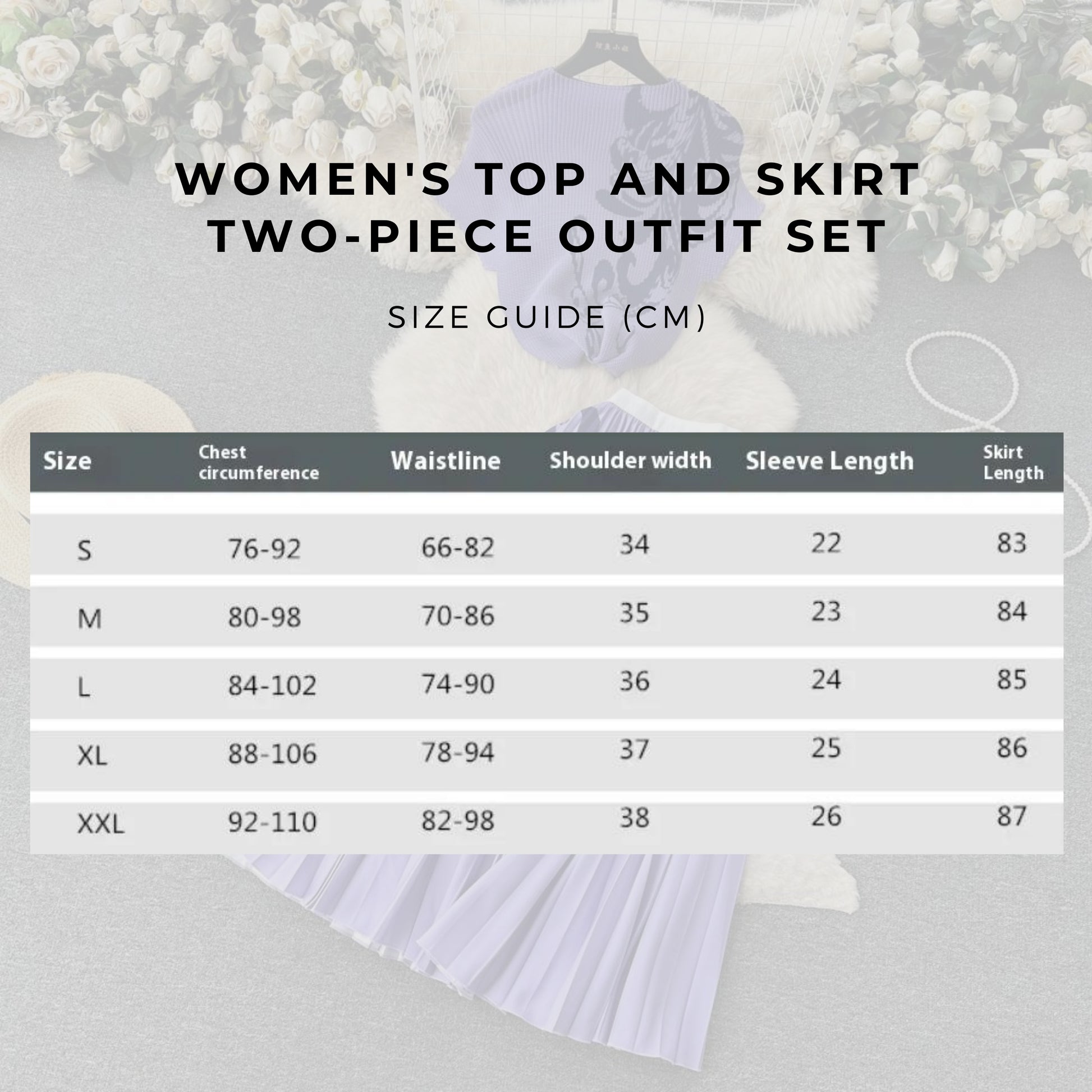 Women's Short-sleeved Top and High Waist Pleated Skirt Two-piece Outfit Set - ChoreGirl