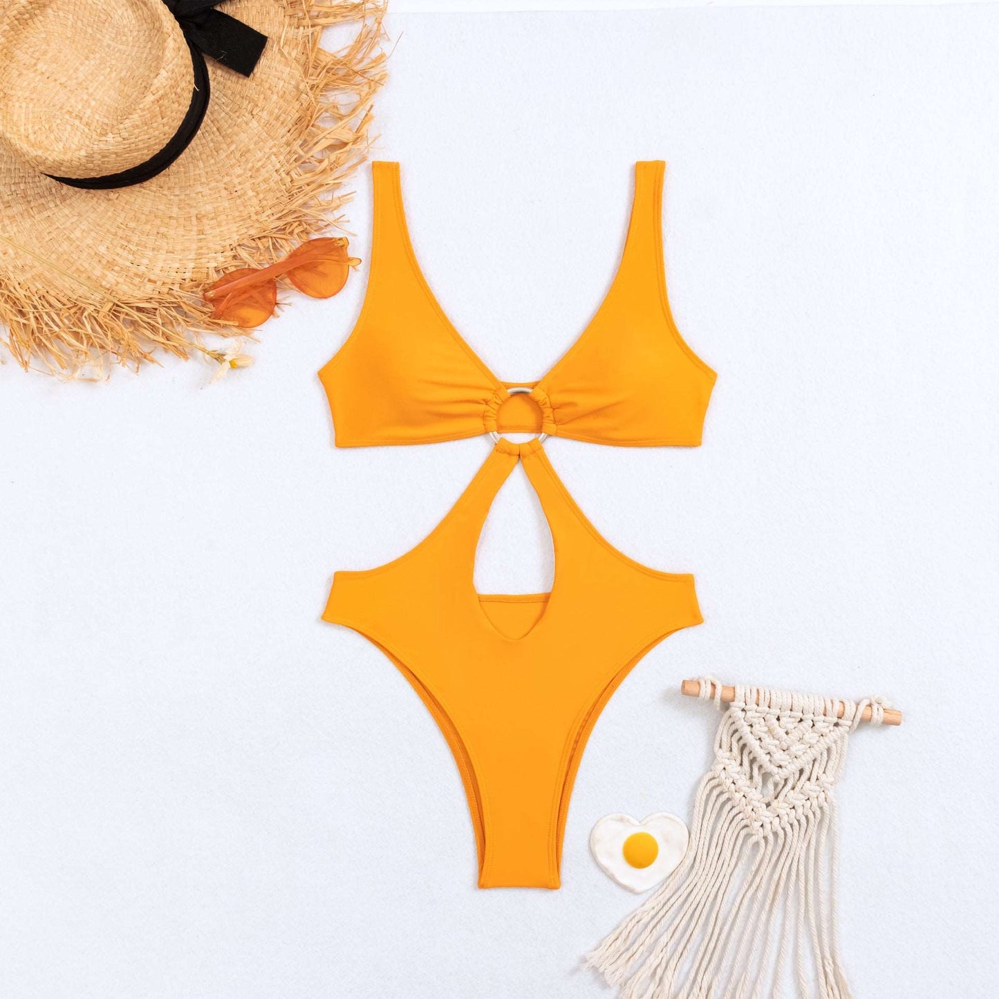 Women's Triangle Cut-Out One Piece Swimsuit - ChoreGirl
