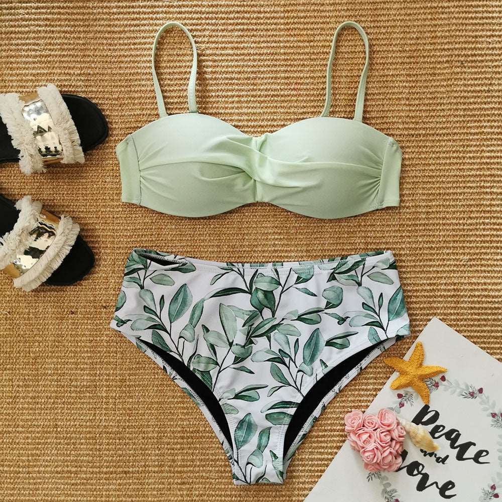 Women's Two-piece Floral Print Swimsuit - ChoreGirl