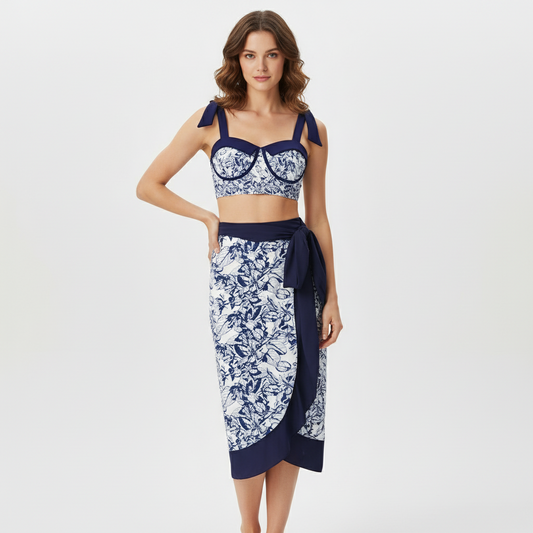 Zweiteiliges Set aus Badeanzug und Schal für Damen