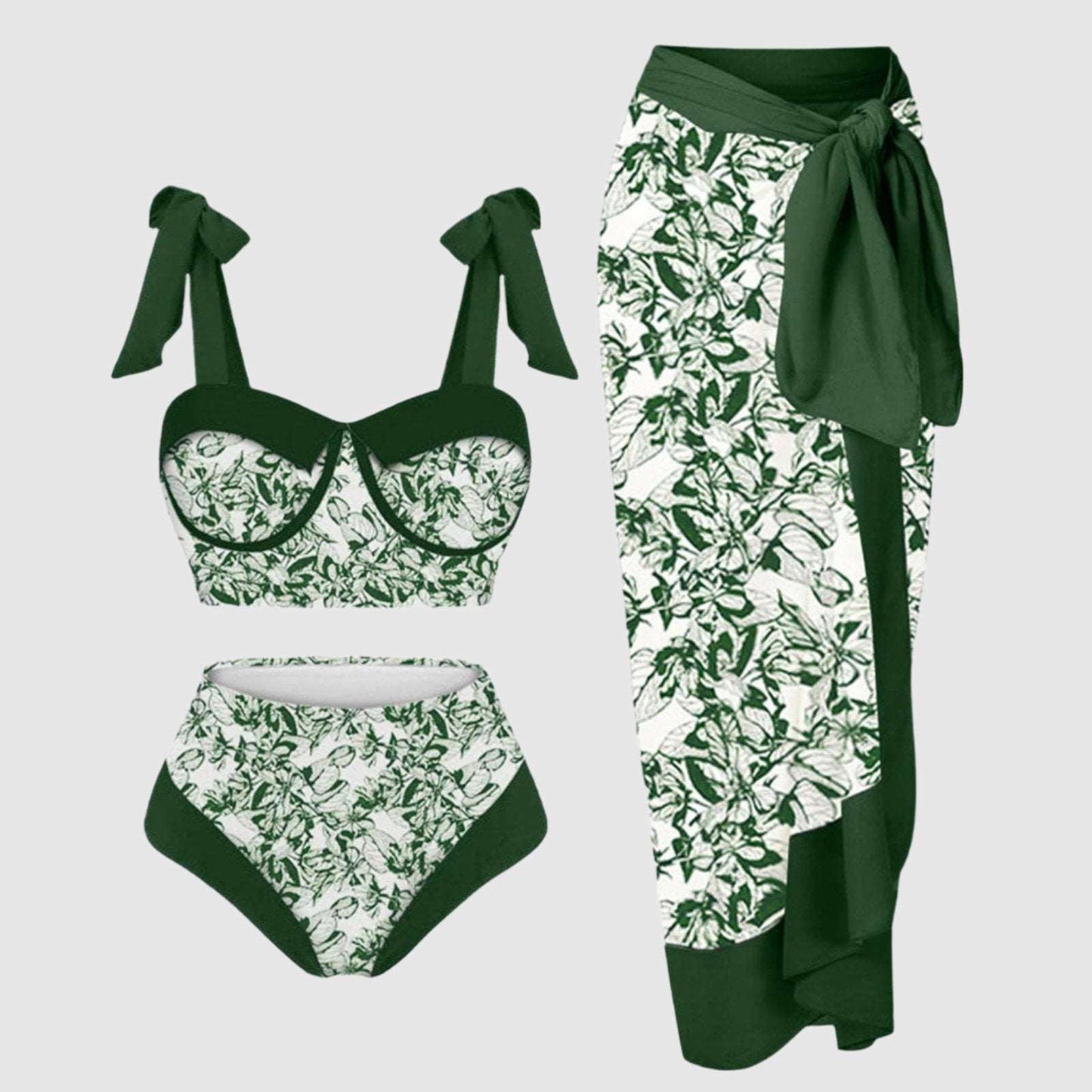 Women's Two-piece Swimsuit and Cover Scarf Set - ChoreGirl