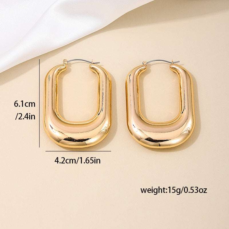 Women's U-shaped Irregular Exaggerated Vintage Earrings - ChoreGirl
