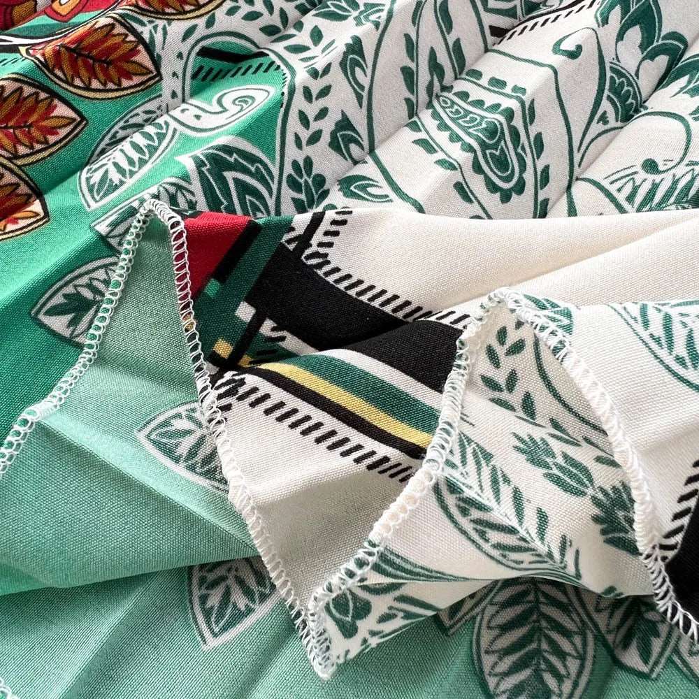 Women's Vintage Floral Pattern Print Long Sleeve Dress with Belt - ChoreGirl