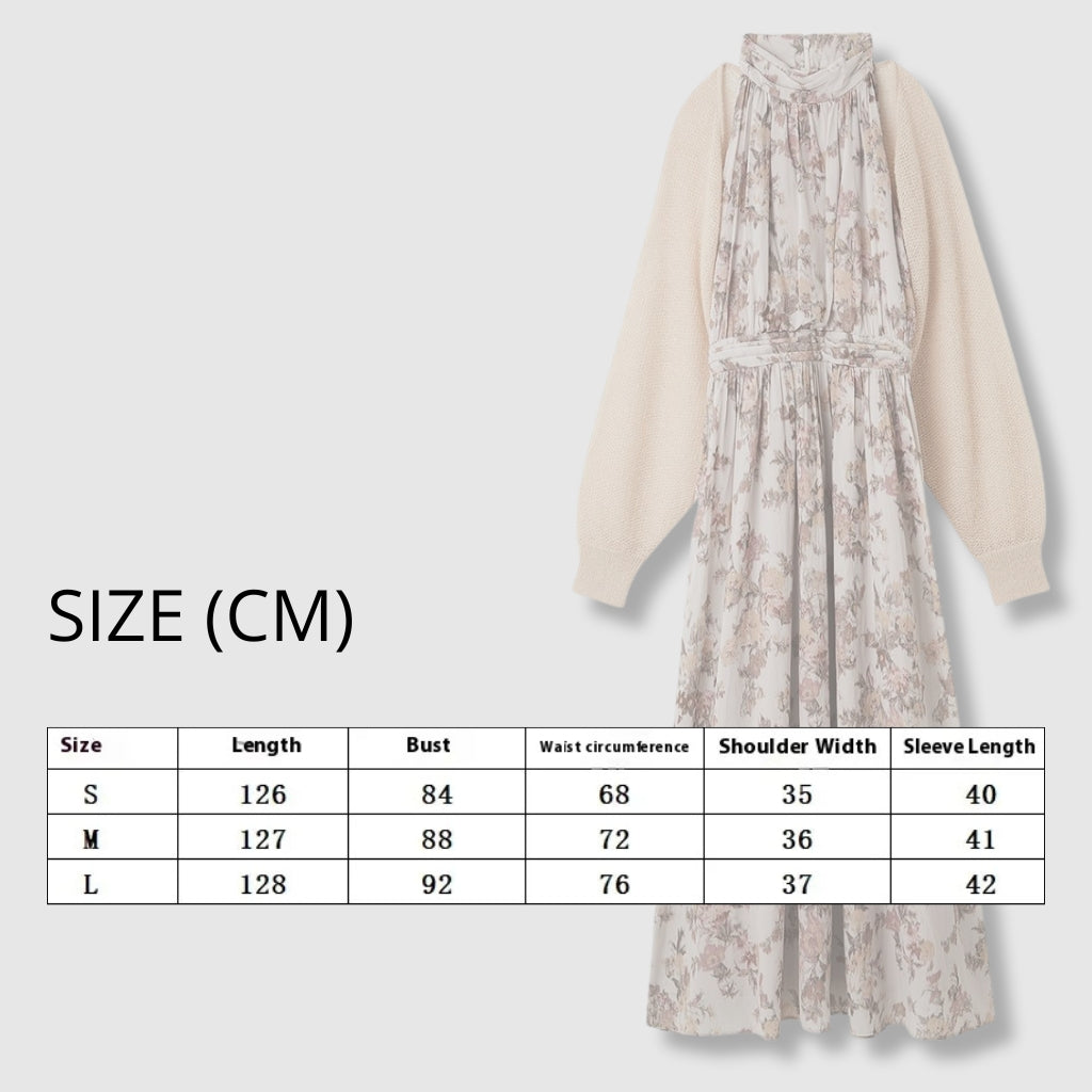 Women's Vintage Romantic Sleeveless Maxi Halter Dress with Bolero Cardigan - ChoreGirl