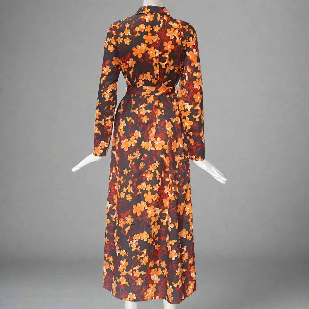 Women's Vintage Style Chiffon Shirt Dress - ChoreGirl