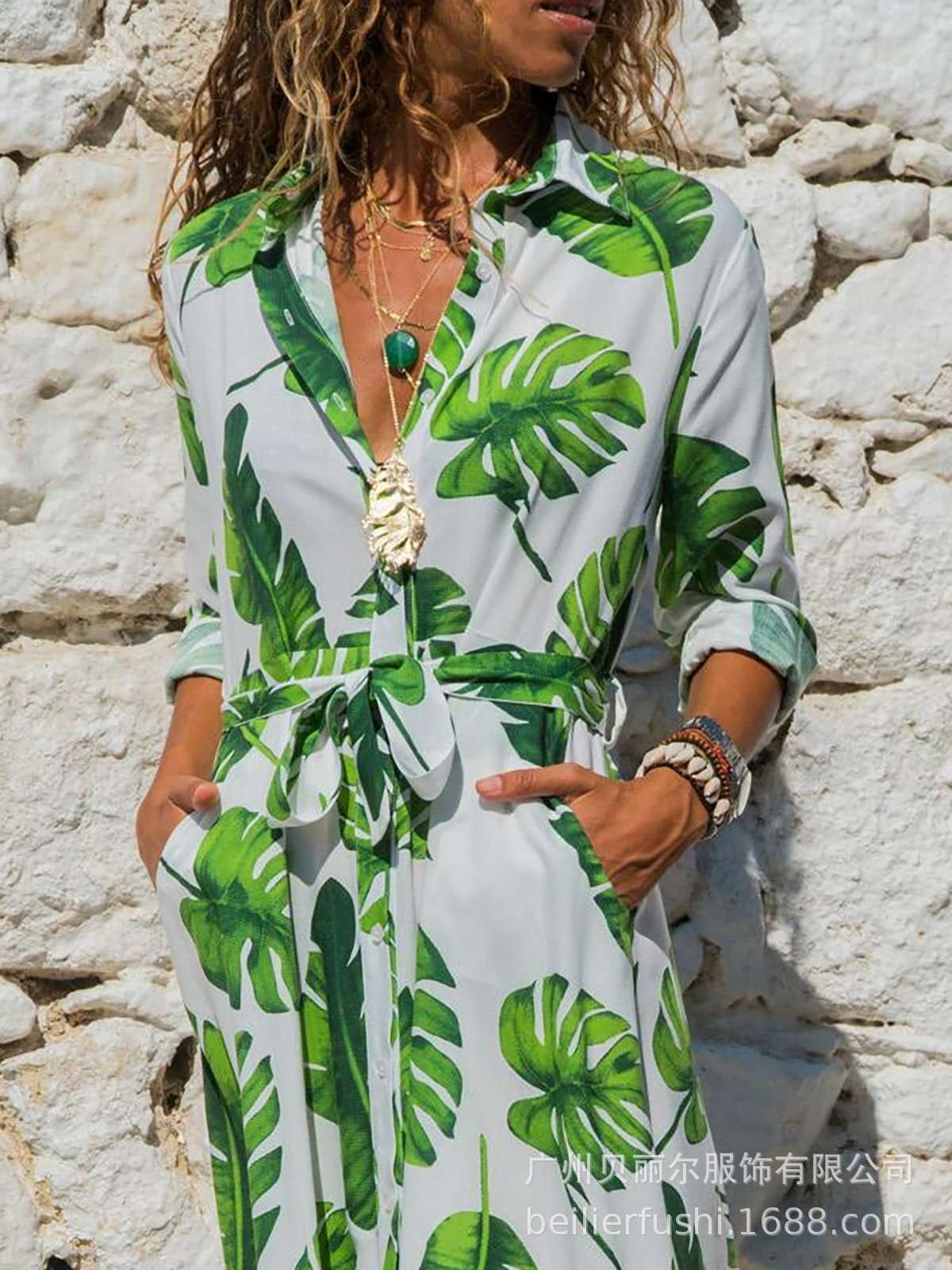 Women's Vintage Style Chiffon Shirt Dress - ChoreGirl