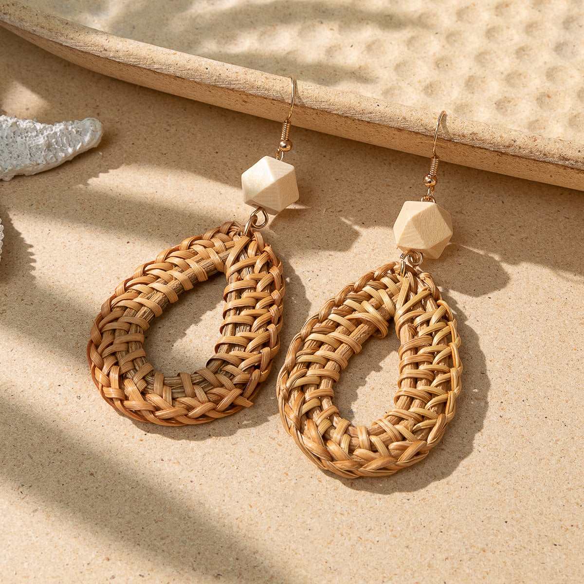 Women's Vintage Wood Drop Shape Earrings - ChoreGirl