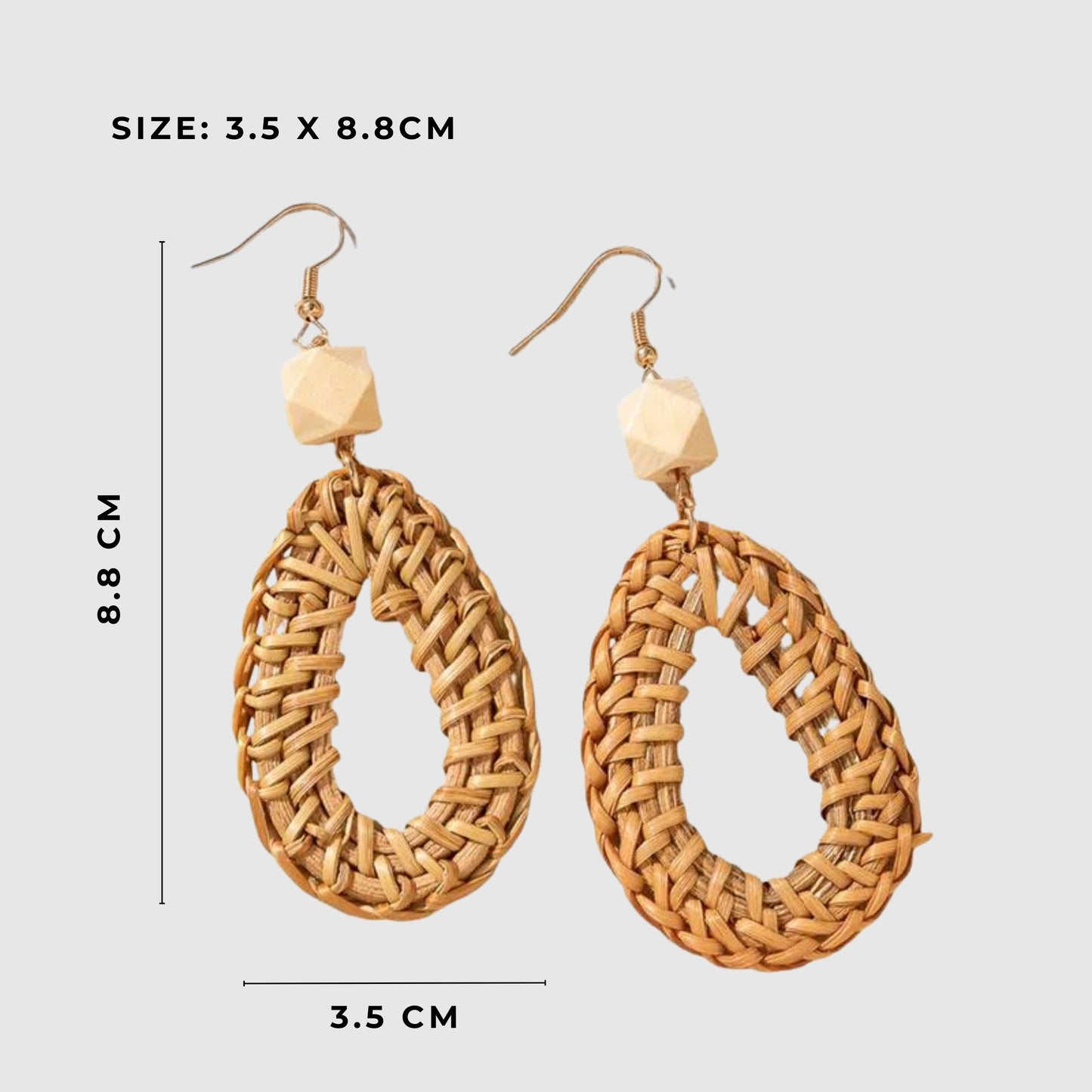 Women's Vintage Wood Drop Shape Earrings - ChoreGirl