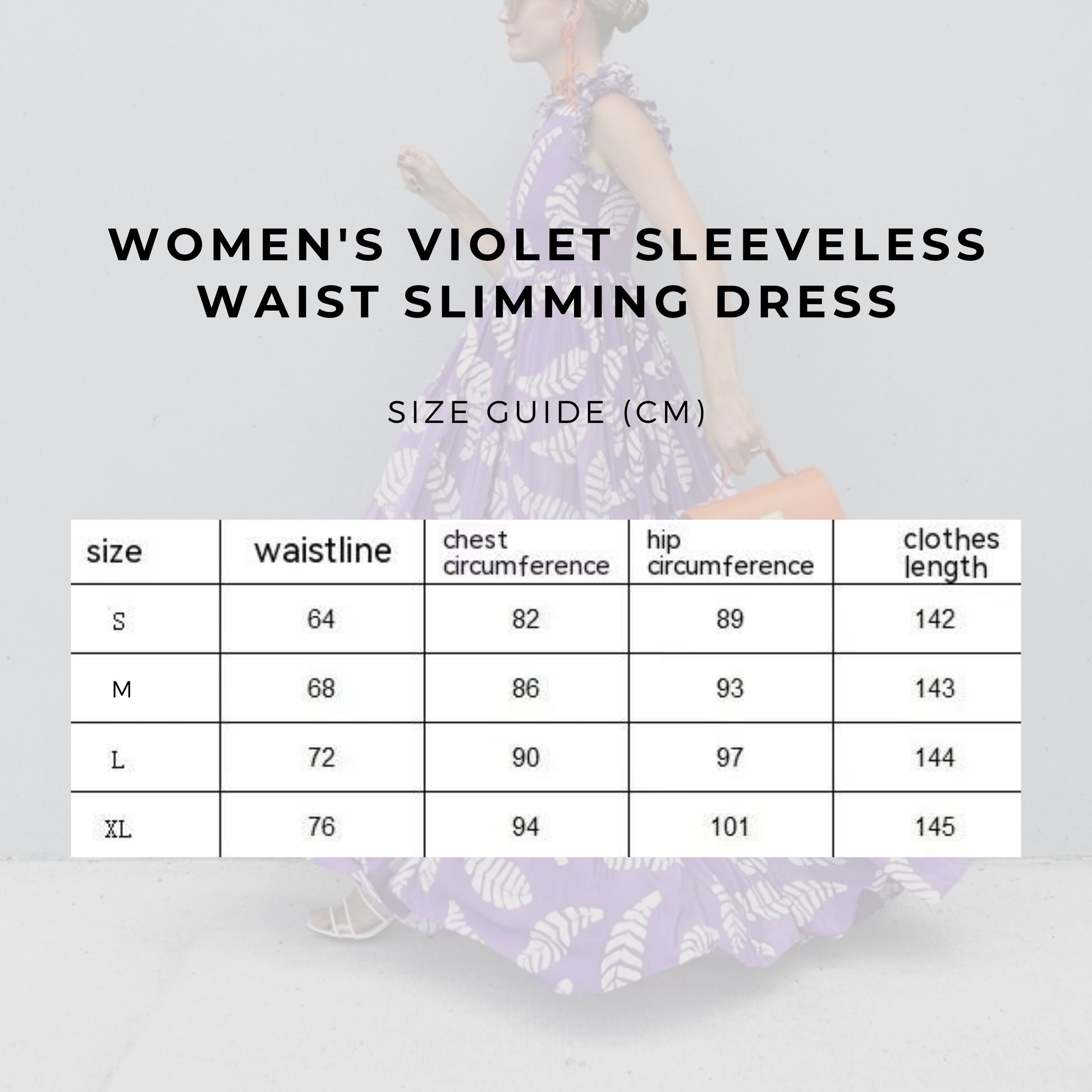 Women's Violet Sleeveless Waist Slimming Dress - ChoreGirl