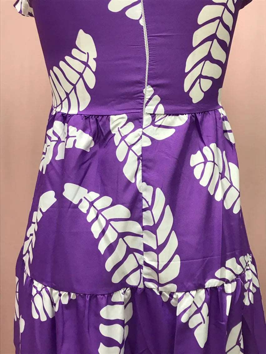 Women's Violet Sleeveless Waist Slimming Dress - ChoreGirl