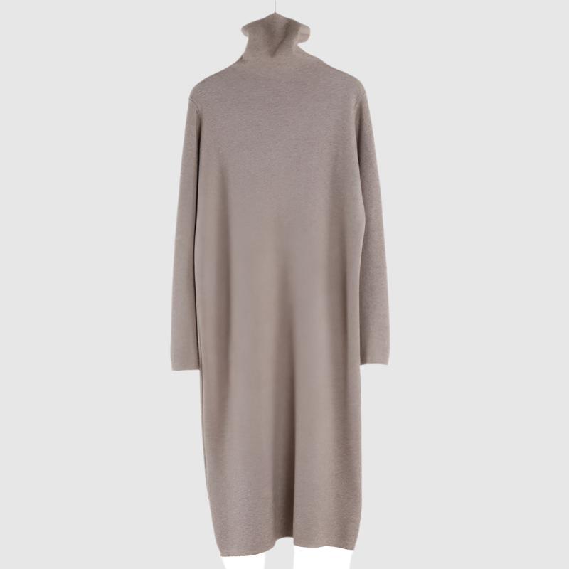 Women's Warm Turtleneck Mid-length Over-knee Sweater Dress - ChoreGirl