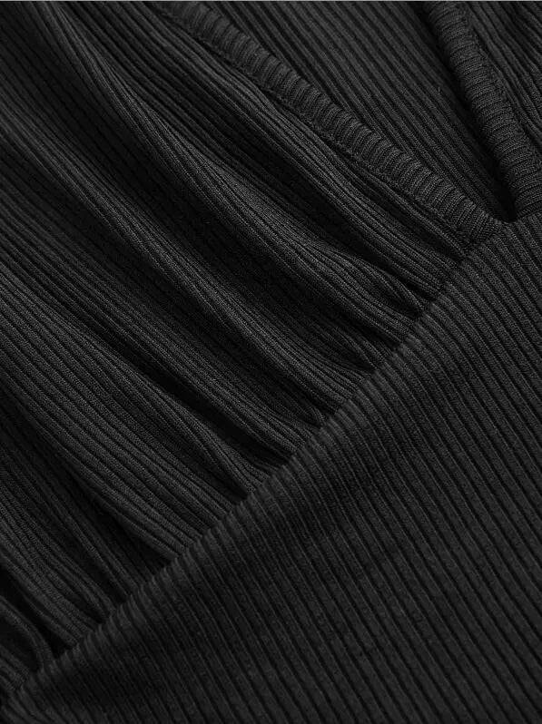 Women's Deep V-neck Pleated Wide Leg Body Shaping Stretch Fabric Jumpsuit - ChoreGirl