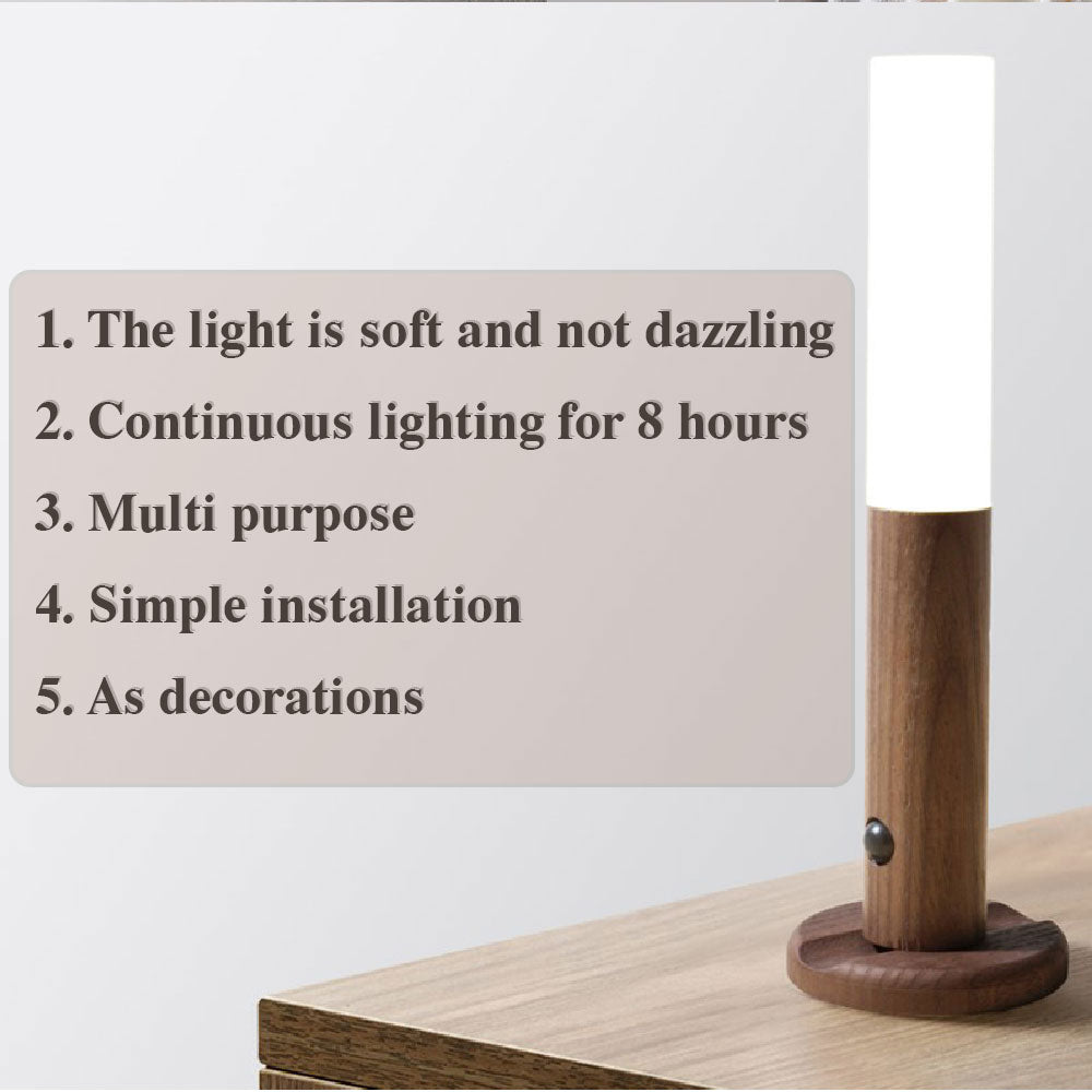 Wood LED Light USB Magnetic Wireless Night Light - ChoreGirl