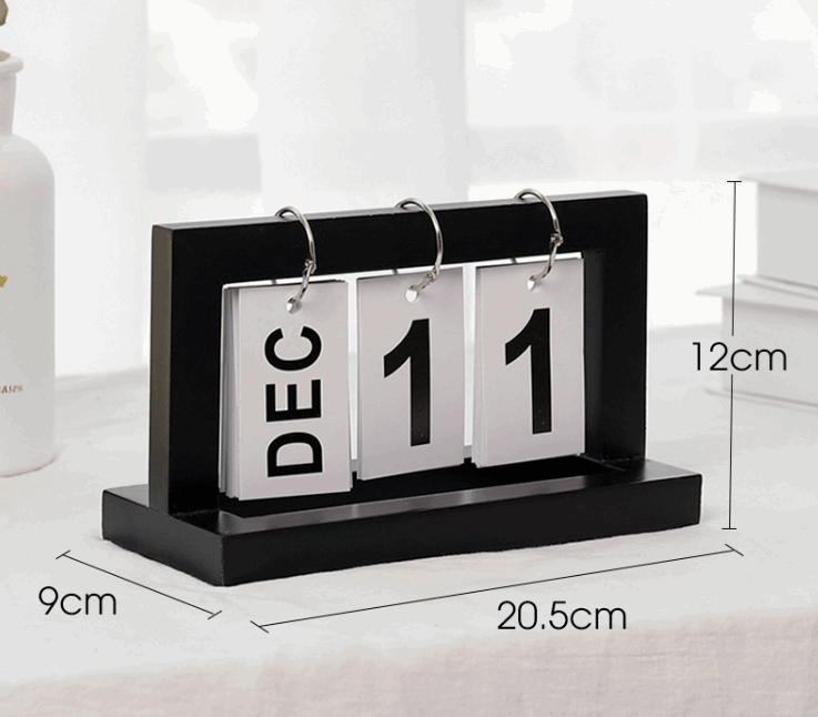Wooden Flip Countdown Small Desk Calendar - ChoreGirl