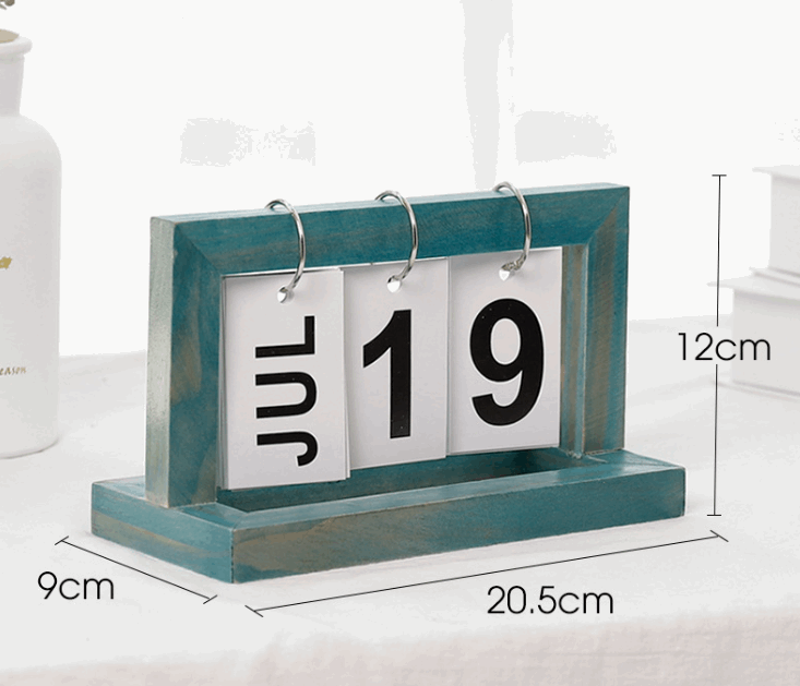 Wooden Flip Countdown Small Desk Calendar - ChoreGirl