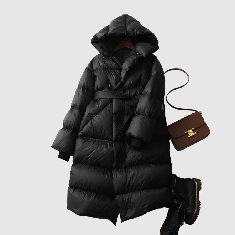 Women's Elegant Long Down Coat - ChoreGirl