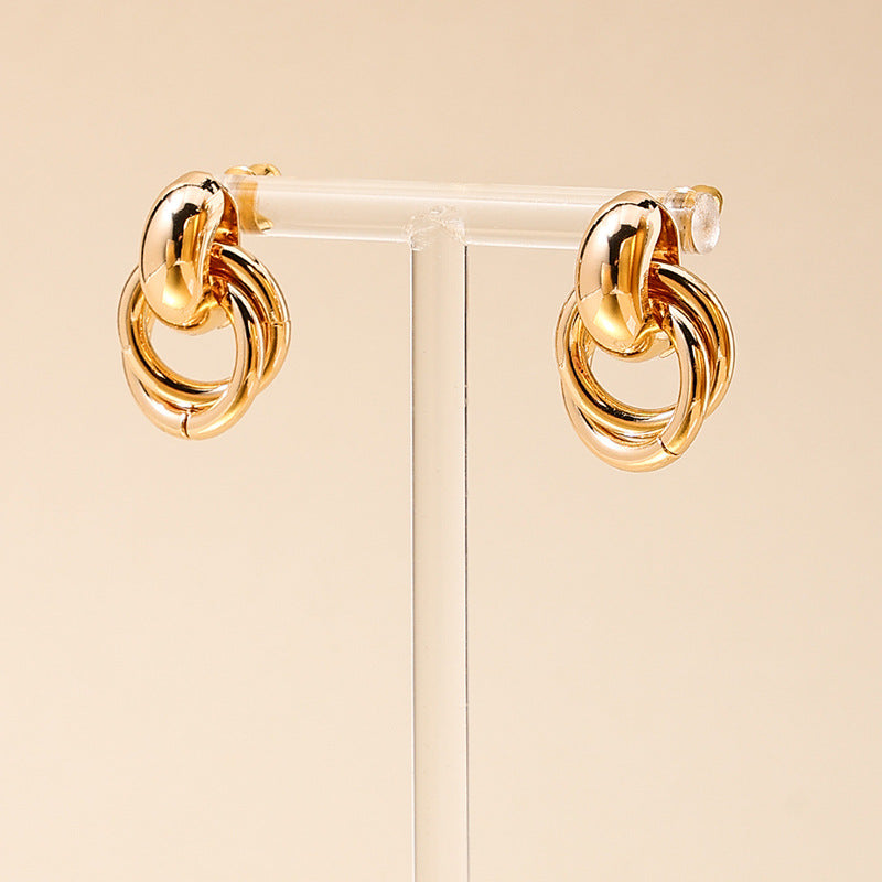 Women's Geometry Pattern Retro Circle Earrings - ChoreGirl