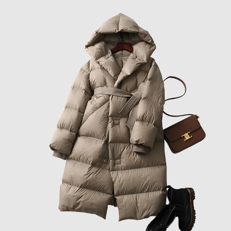 Women's Elegant Long Down Coat - ChoreGirl