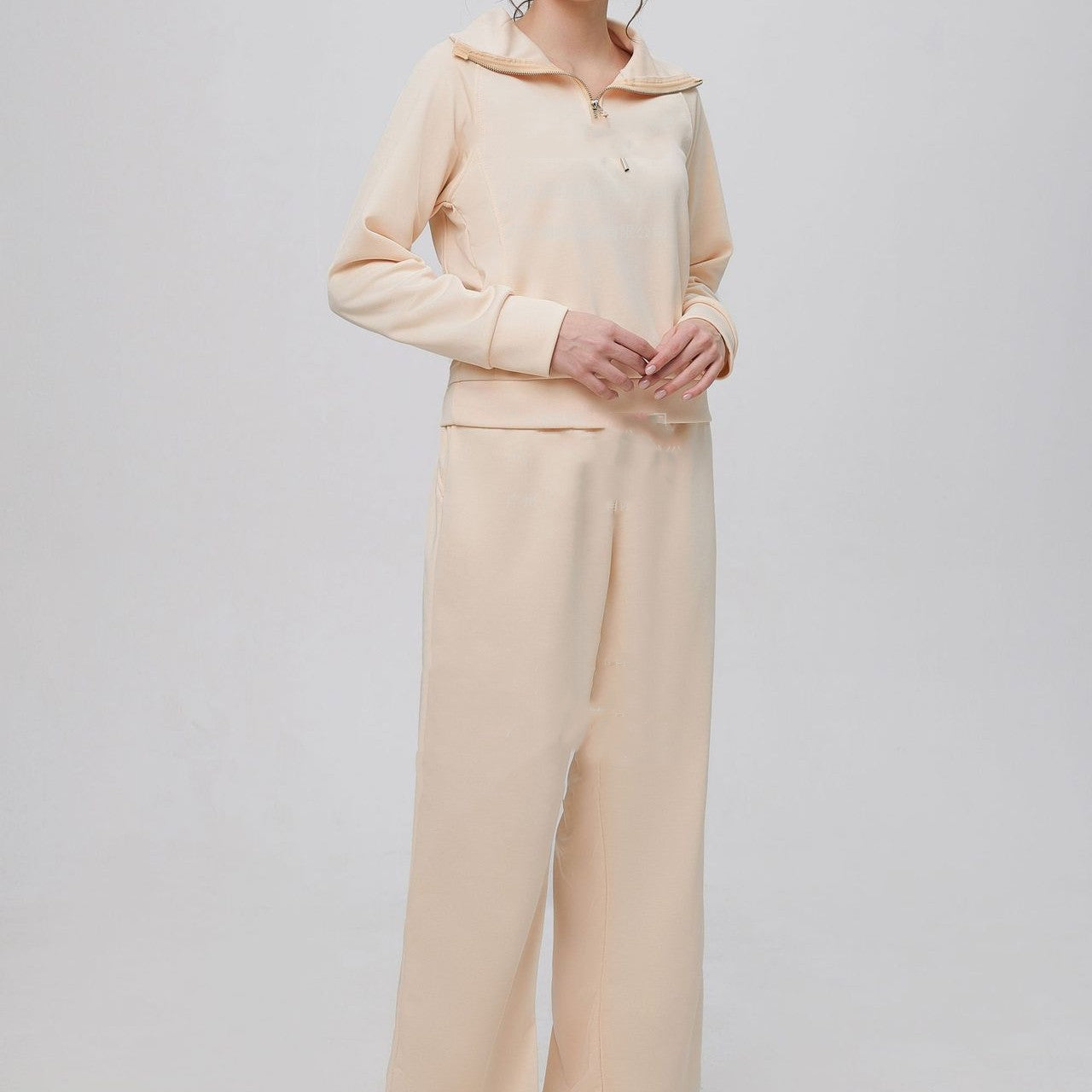 Women's Loose-fit Long Sleeved Sweater and Trousers Outfit Set - ChoreGirl