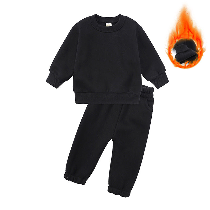 Kids Casual Sports Sweatshirt and Pants Two-piece Outfit Set - ChoreGirl