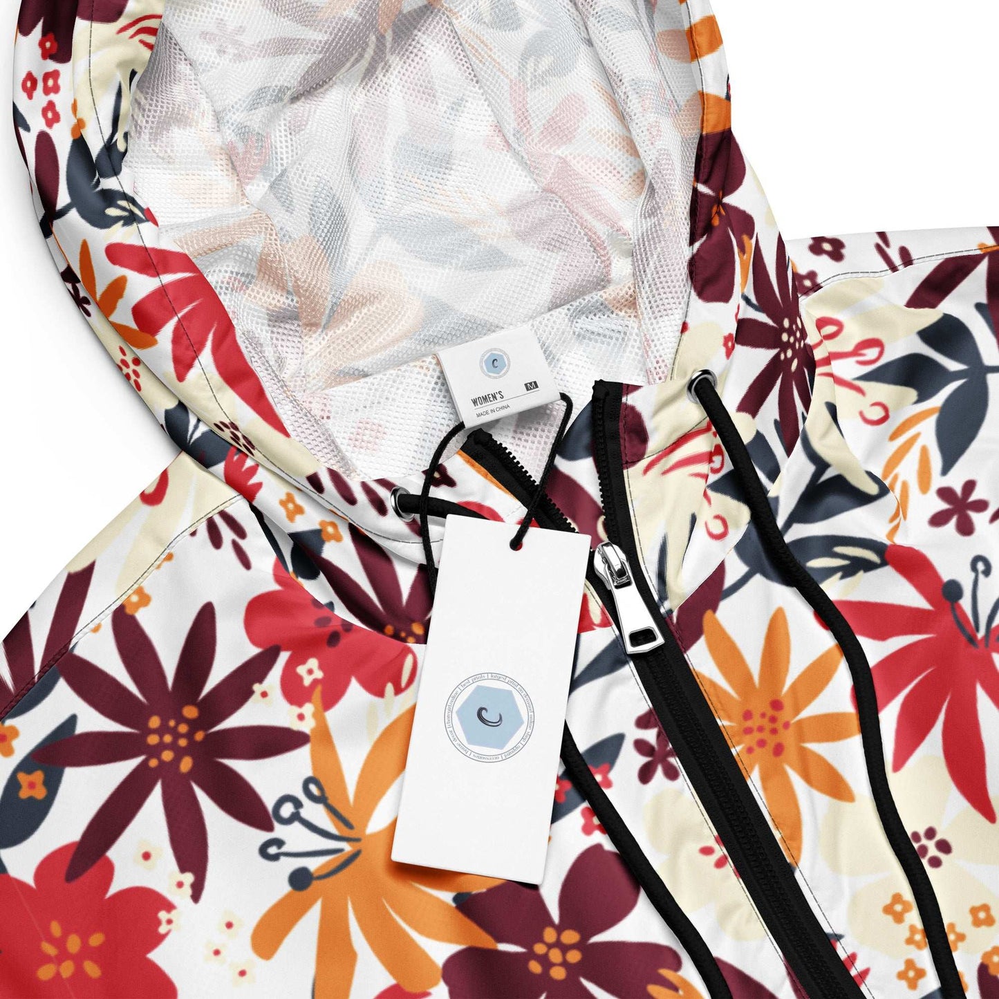 Custom Women’s Flower Garden Pattern Cropped Windbreaker Jacket | PERSONALIZED - ChoreGirl
