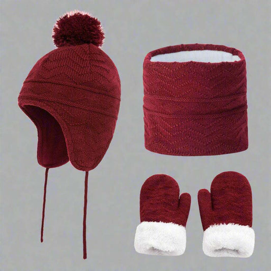 Kids Warm Hat, Scarf and Gloves Set
