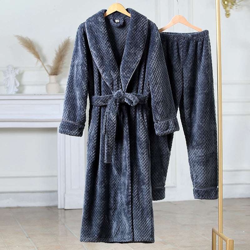 Unisex Comfortable Flannel Thermal Robe - ChoreGirl