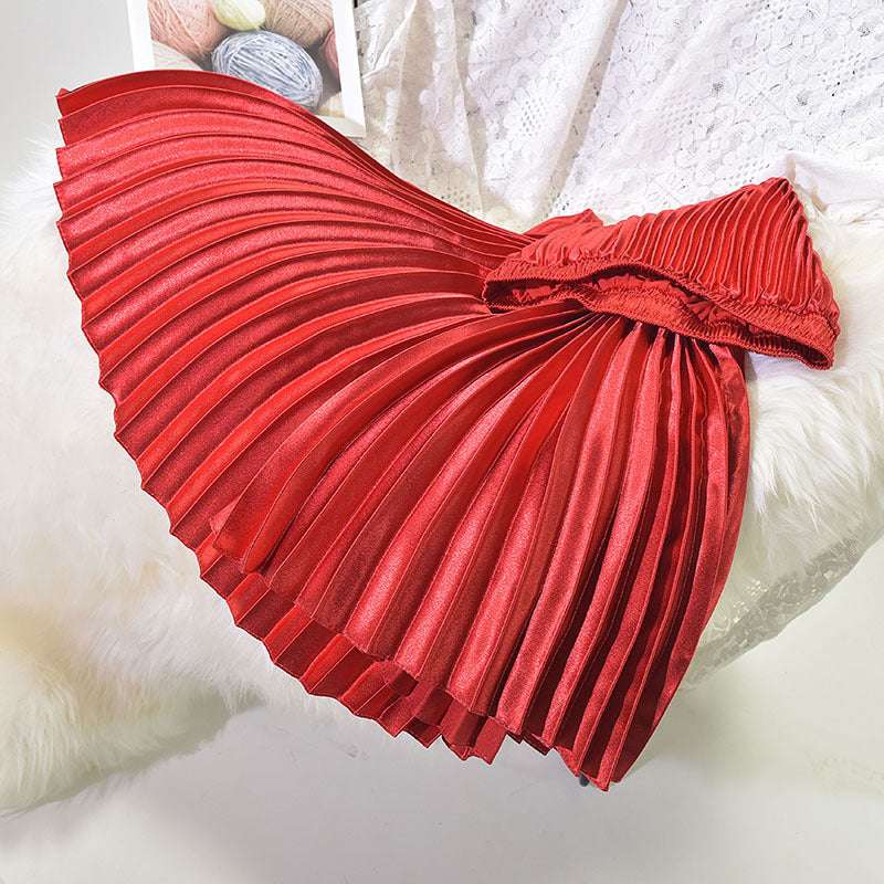 Women's Retro Fashion High Waist Pleated Long Skirt