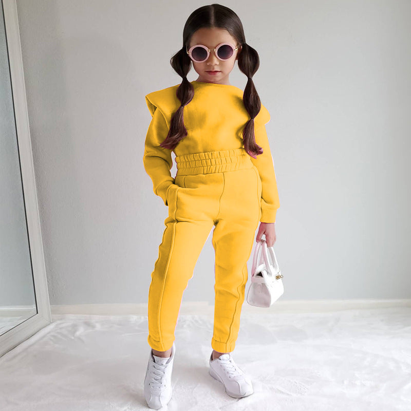 Baby Girl Trendy Casual Long Sleeved Sweatshirt and Pants Outfit Set - ChoreGirl