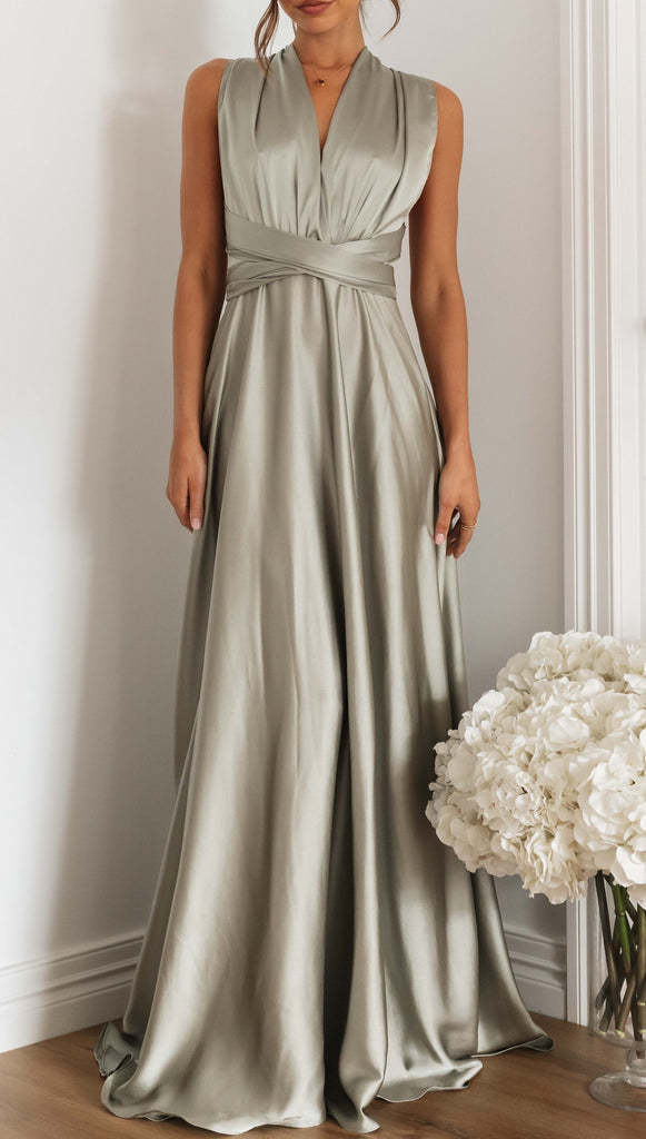 Women's Elegant Long Crossed Back Sleeveless Dress - ChoreGirl