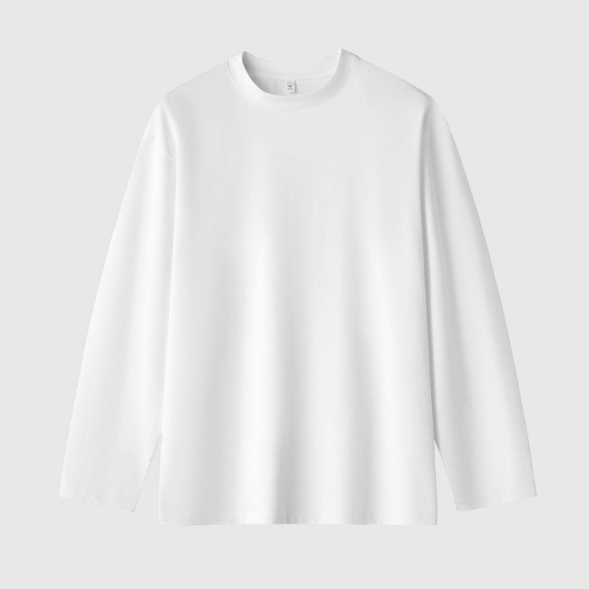 Men's Solid Color Loose Fit Round Neck Long Sleeved Top - ChoreGirl