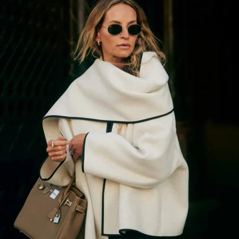 Women's Casual Loose Jacket with Scarf - ChoreGirl