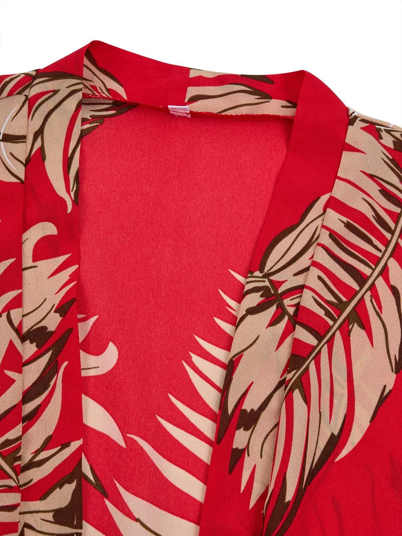 Women's Casual Leaves Print Short Sleeved Shirt And Shorts Outfit Set - ChoreGirl