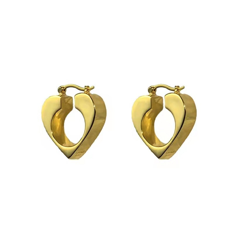Women's Heart Shape Metal Retro High Quality Earrings - ChoreGirl
