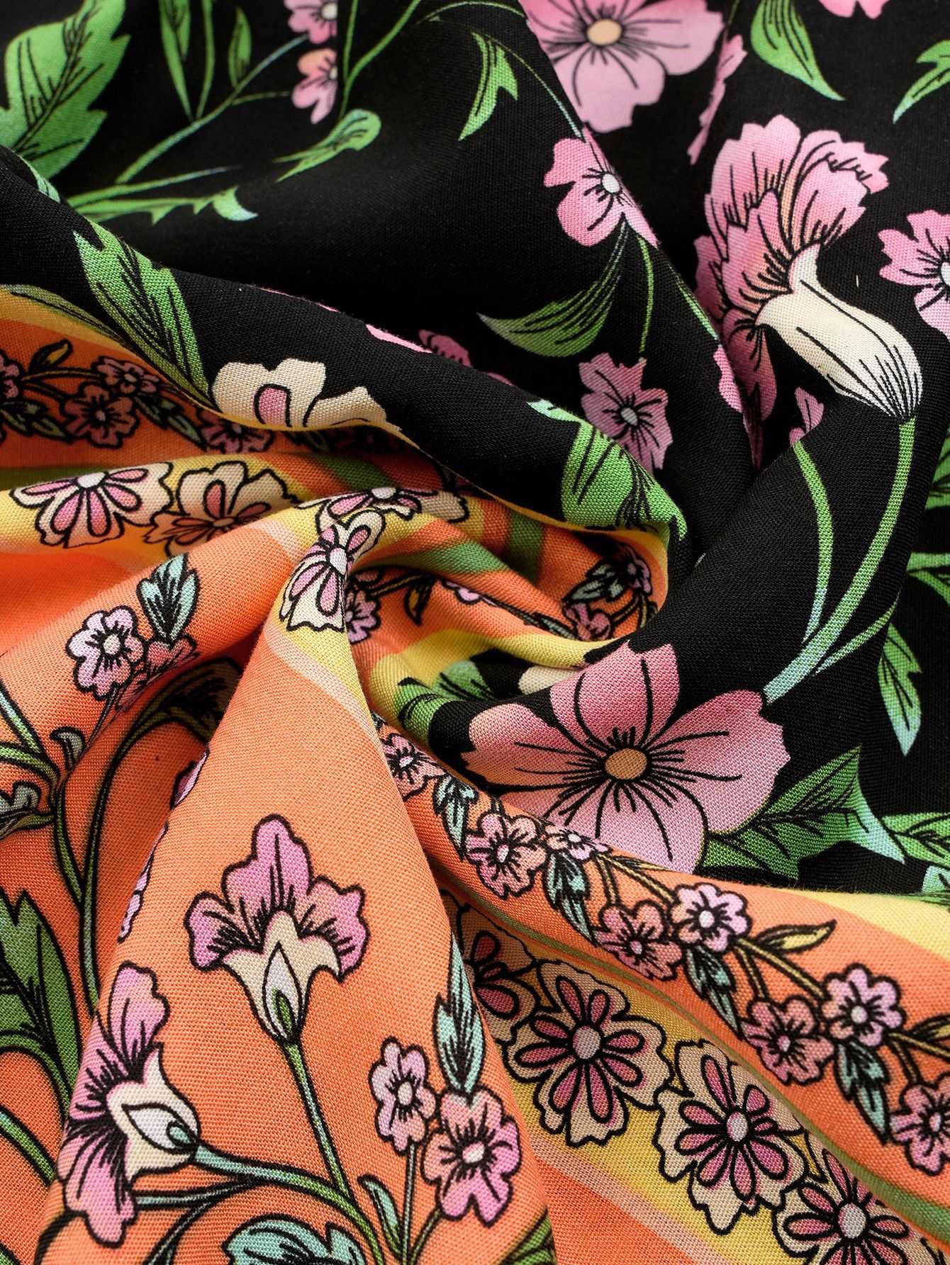 Women's Casual Bohemian Flower Print V-neck Ruffle Sleeveless Dress - ChoreGirl