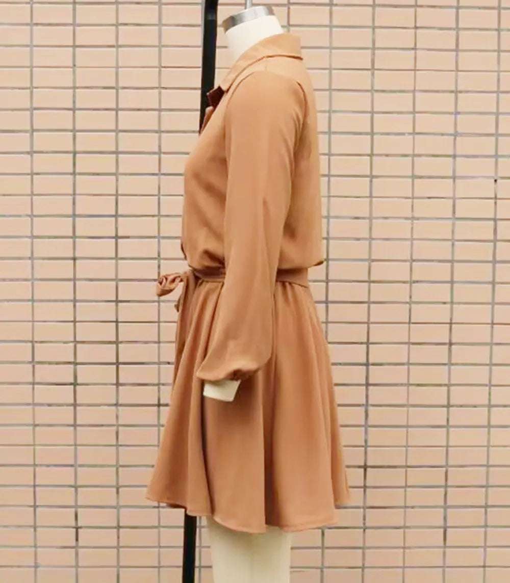 Women's Casual Long Sleeve Loose Shirt Dress