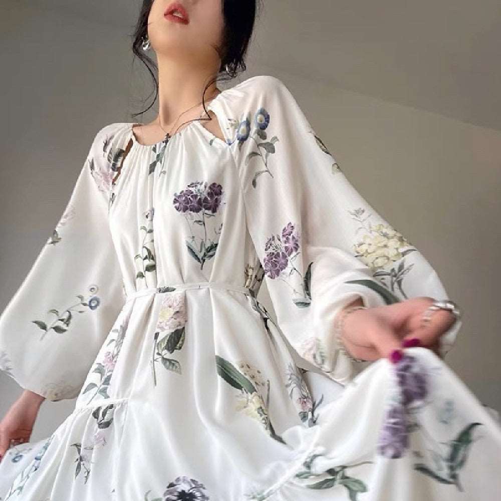 Women's Light Silk Elegant Loose Fit Dress - ChoreGirl