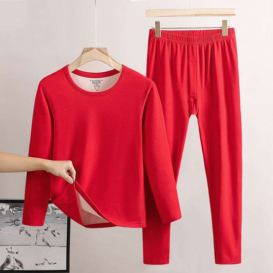 Men's Round Neck Fleece-lined Thermal Loungewear - ChoreGirl