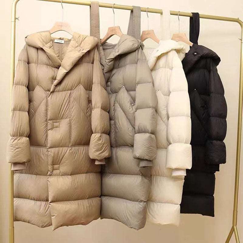 Women's Elegant Long Down Coat - ChoreGirl