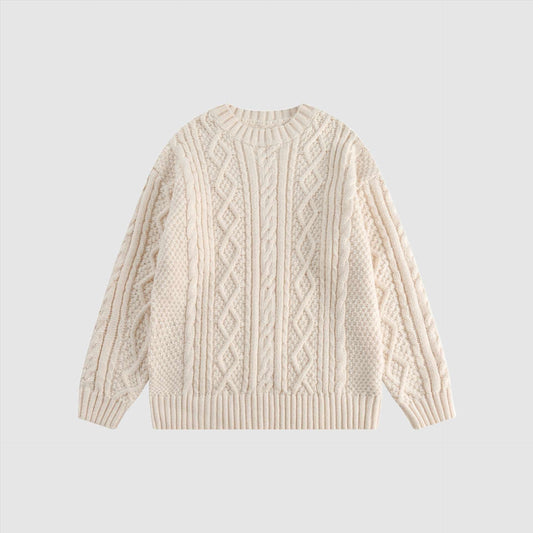 Unisex Retro Twist Knitted Couple Sweater - ChoreGirl