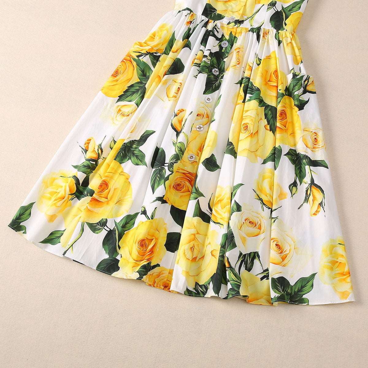 Women's Buttons Swing Dress with Pockets - ChoreGirl
