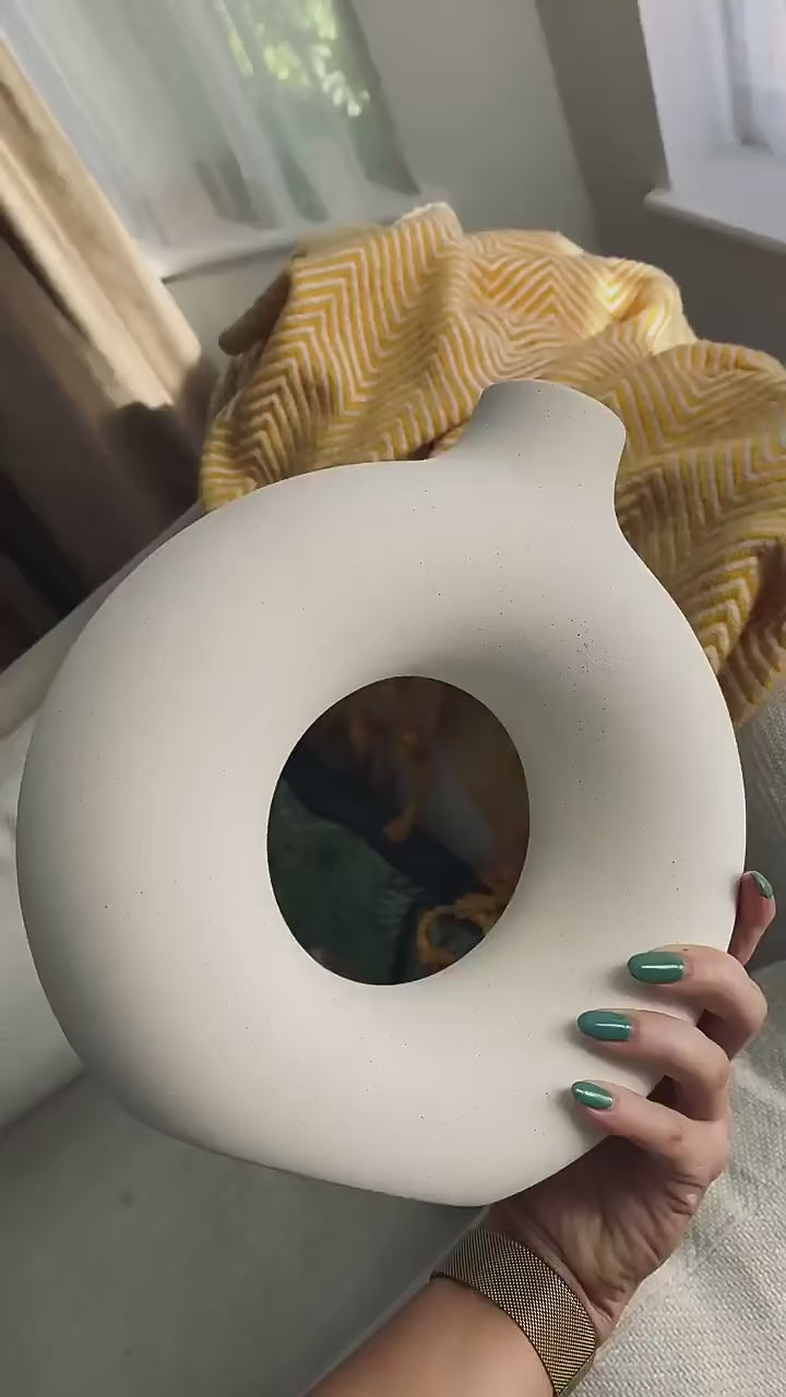 Circular Hollow Ceramic Vase