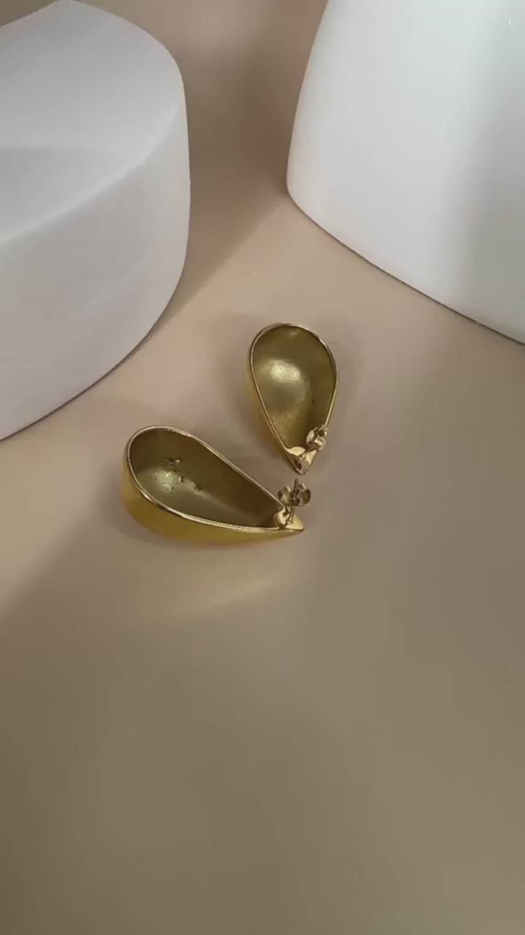 Fashion Jewelry Water Drop Glossy 16k Real Gold Plating Simple And Elegant Earrings