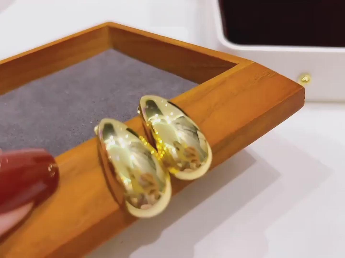 Fashion Jewelry Water Drop Glossy 16k Real Gold Plating Simple And Elegant Earrings